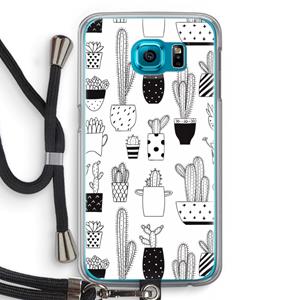 CaseCompany Cactusmotief: Samsung Galaxy S6 Transparant Hoesje met koord