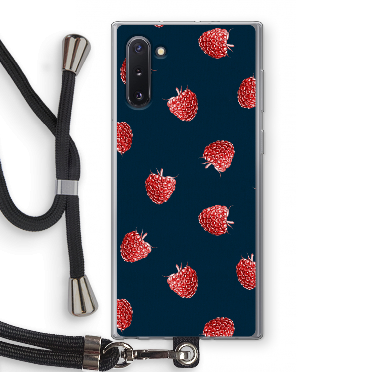 CaseCompany Framboosjes: Samsung Galaxy Note 10 Transparant Hoesje met koord