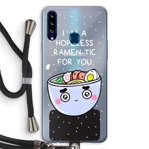 CaseCompany I'm A Hopeless Ramen-Tic For You: Samsung Galaxy A20s Transparant Hoesje met koord