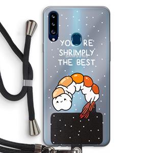 CaseCompany You're Shrimply The Best: Samsung Galaxy A20s Transparant Hoesje met koord