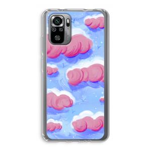 CaseCompany Roze wolken met vogels: Xiaomi Redmi Note 10S Transparant Hoesje