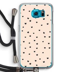 CaseCompany Kleine kattenkopjes: Samsung Galaxy S6 Transparant Hoesje met koord
