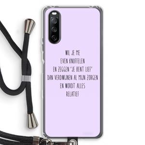CaseCompany Relatief: Sony Sony Xperia 10 III Transparant Hoesje met koord