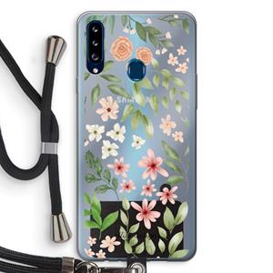 CaseCompany Botanical sweet flower heaven: Samsung Galaxy A20s Transparant Hoesje met koord