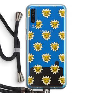 CaseCompany Leeuwenkoppen: Samsung Galaxy A50 Transparant Hoesje met koord
