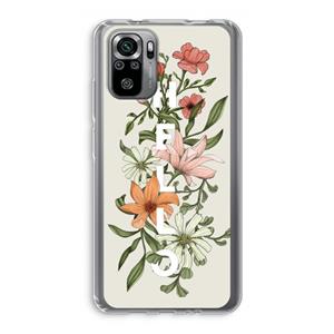 CaseCompany Hello bloemen: Xiaomi Redmi Note 10S Transparant Hoesje