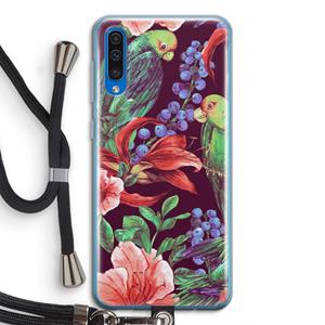 CaseCompany Papegaaien: Samsung Galaxy A50 Transparant Hoesje met koord