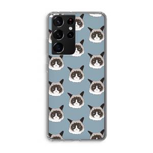 CaseCompany It's a Purrr Case: Samsung Galaxy S21 Ultra Transparant Hoesje