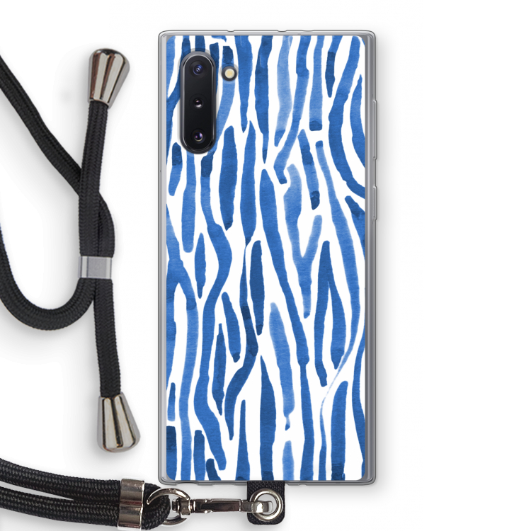 CaseCompany Blauwe nerven: Samsung Galaxy Note 10 Transparant Hoesje met koord