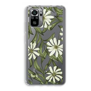 CaseCompany Wit bloemenpatroon: Xiaomi Redmi Note 10S Transparant Hoesje