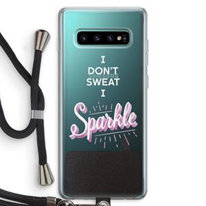 CaseCompany Sparkle quote: Samsung Galaxy S10 Plus Transparant Hoesje met koord
