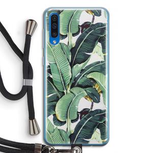 CaseCompany Bananenbladeren: Samsung Galaxy A50 Transparant Hoesje met koord