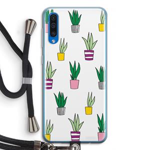 CaseCompany Sanseveria: Samsung Galaxy A50 Transparant Hoesje met koord