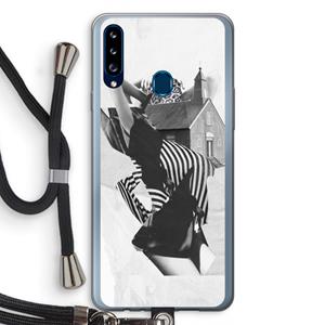 CaseCompany House: Samsung Galaxy A20s Transparant Hoesje met koord