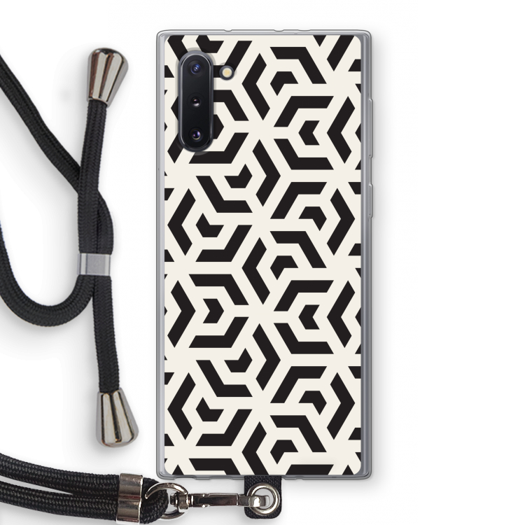 CaseCompany Crazy pattern: Samsung Galaxy Note 10 Transparant Hoesje met koord