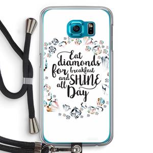 CaseCompany Diamonds: Samsung Galaxy S6 Transparant Hoesje met koord
