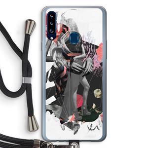 CaseCompany Dissimulation du réel: Samsung Galaxy A20s Transparant Hoesje met koord