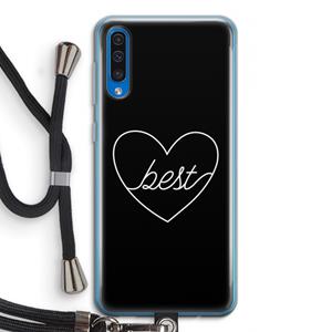 CaseCompany Best heart black: Samsung Galaxy A50 Transparant Hoesje met koord