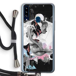 CaseCompany Camouflage de sommeil: Samsung Galaxy A20s Transparant Hoesje met koord