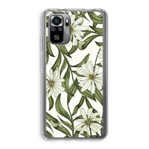 CaseCompany Wit bloemenpatroon: Xiaomi Redmi Note 10S Transparant Hoesje