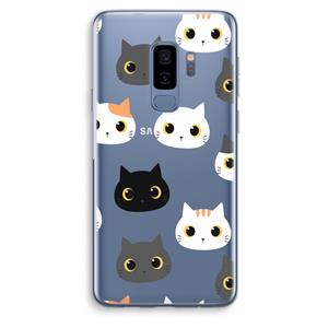 CaseCompany Katten: Samsung Galaxy S9 Plus Transparant Hoesje