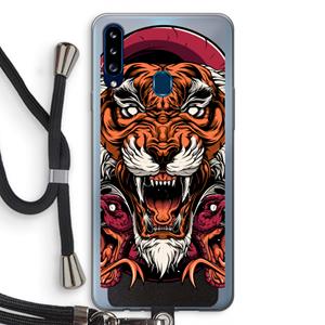 CaseCompany Tiger and Rattlesnakes: Samsung Galaxy A20s Transparant Hoesje met koord
