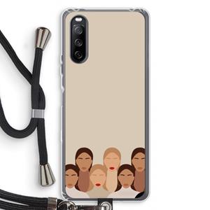 CaseCompany Girls girls girls: Sony Sony Xperia 10 III Transparant Hoesje met koord