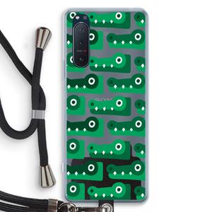 CaseCompany Crocs: Sony Xperia 5 II Transparant Hoesje met koord