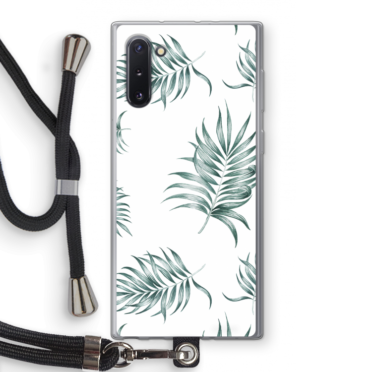 CaseCompany Simple leaves: Samsung Galaxy Note 10 Transparant Hoesje met koord
