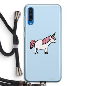 CaseCompany Eenhoorn: Samsung Galaxy A50 Transparant Hoesje met koord
