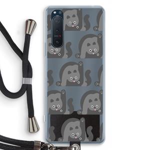 CaseCompany Cats: Sony Xperia 5 II Transparant Hoesje met koord