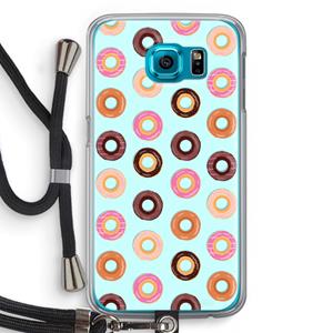 CaseCompany Donuts: Samsung Galaxy S6 Transparant Hoesje met koord