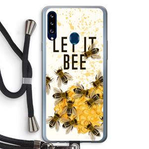 CaseCompany Let it bee: Samsung Galaxy A20s Transparant Hoesje met koord