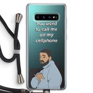 CaseCompany Hotline bling: Samsung Galaxy S10 Plus Transparant Hoesje met koord