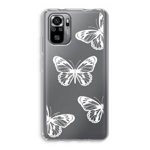 CaseCompany White butterfly: Xiaomi Redmi Note 10S Transparant Hoesje