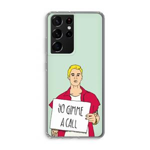 CaseCompany Gimme a call: Samsung Galaxy S21 Ultra Transparant Hoesje