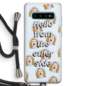 CaseCompany Hello: Samsung Galaxy S10 Plus Transparant Hoesje met koord