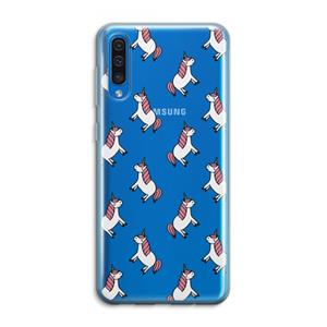 CaseCompany Eenhoorns overal: Samsung Galaxy A50 Transparant Hoesje