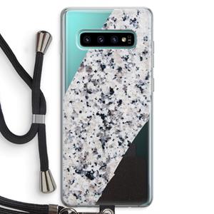 CaseCompany Gespikkelde marmer: Samsung Galaxy S10 Plus Transparant Hoesje met koord