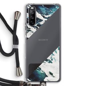 CaseCompany Golven: Sony Sony Xperia 10 III Transparant Hoesje met koord