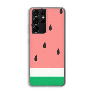 CaseCompany Watermeloen: Samsung Galaxy S21 Ultra Transparant Hoesje