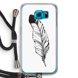 CaseCompany Pluim: Samsung Galaxy S6 Transparant Hoesje met koord