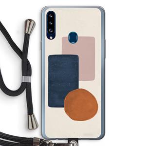 CaseCompany Geo #3: Samsung Galaxy A20s Transparant Hoesje met koord