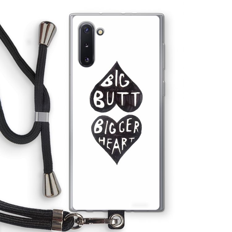 CaseCompany Big butt bigger heart: Samsung Galaxy Note 10 Transparant Hoesje met koord
