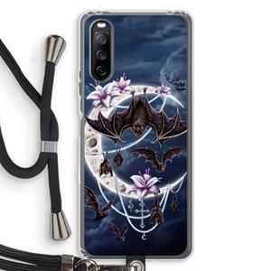 CaseCompany Vleermuizen Maan: Sony Sony Xperia 10 III Transparant Hoesje met koord