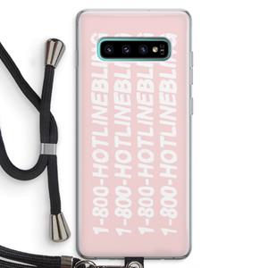 CaseCompany Hotline bling pink: Samsung Galaxy S10 Plus Transparant Hoesje met koord