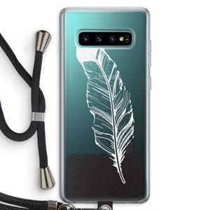 CaseCompany Pluim: Samsung Galaxy S10 Plus Transparant Hoesje met koord