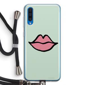 CaseCompany Kusje: Samsung Galaxy A50 Transparant Hoesje met koord