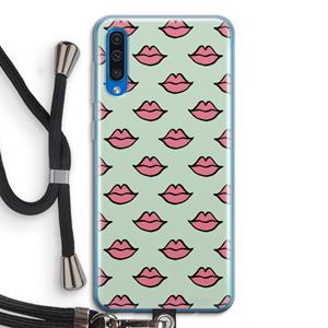 CaseCompany Lipjes: Samsung Galaxy A50 Transparant Hoesje met koord