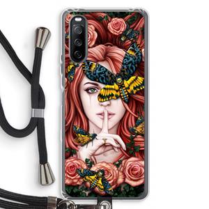 CaseCompany Lady Moth: Sony Sony Xperia 10 III Transparant Hoesje met koord